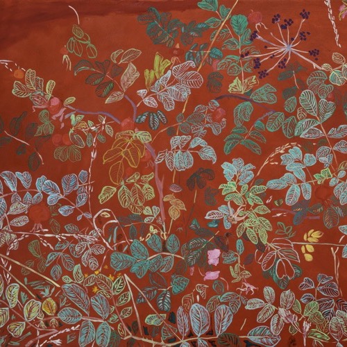 Wild Bramble on Red, 2021, oil on linen, 70 x 90cm