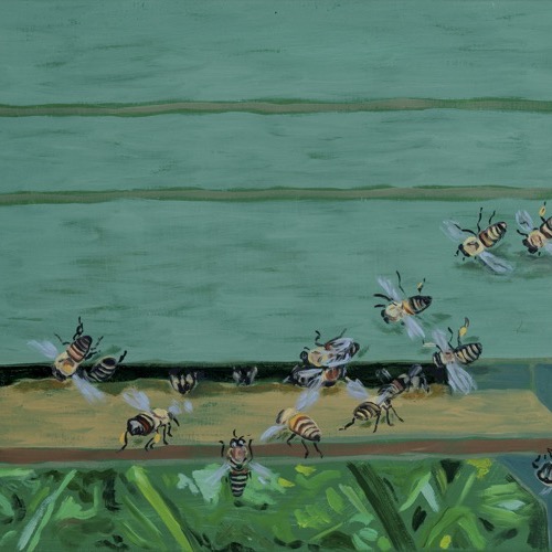 Bee Hive I (half entrance), 2021, oil on linen, 30 x 40cm