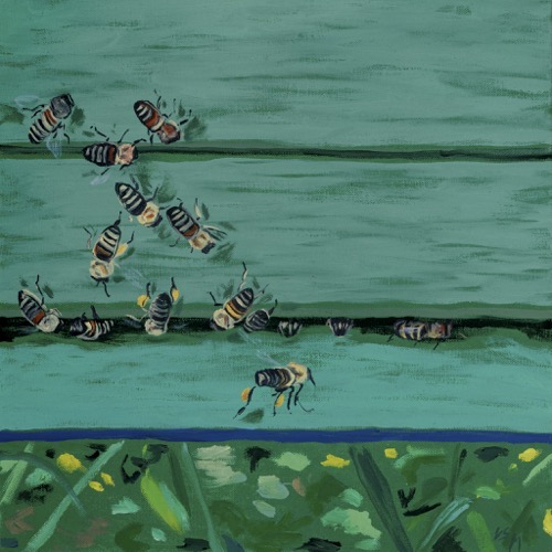 Bee Hive II (whole entrance), 2021, oil on linen, 40 x 40cm